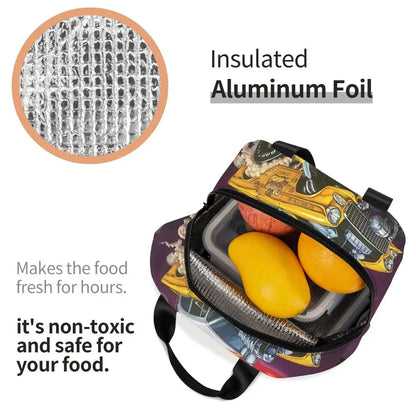 Custom Hot Wheels For Fans Thermal Insulated Lunch Bag Cartoon Sport Car Portable Lunch Container Travel Multifunction Food Box