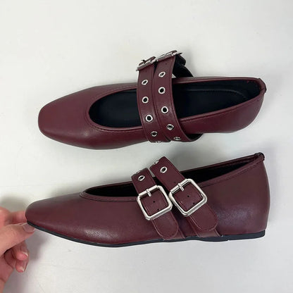 Female Buckle Strap Footwear Round Toe Ladies Flats With Dance Shoes Soft Fashion Shallow Women Ballet Flats Shoes