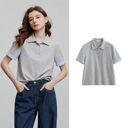 TOYOUTH Women Short Sleeve T shirt 2025 Spring New Tops 8521007