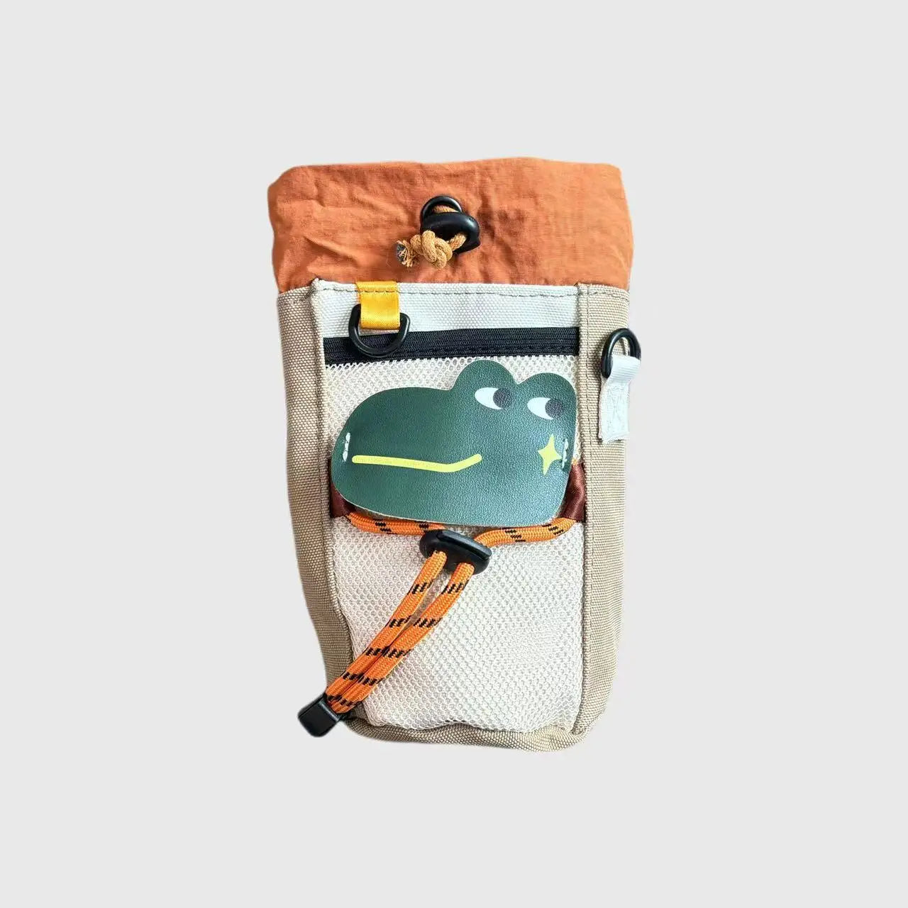 New Camping Style Bicycle Front Bag Portable Water Bottle Holder Multifunctional Bike Storage Pouch for Outdoor Riding Daily Use