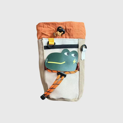 New Camping Style Bicycle Front Bag Portable Water Bottle Holder Multifunctional Bike Storage Pouch for Outdoor Riding Daily Use