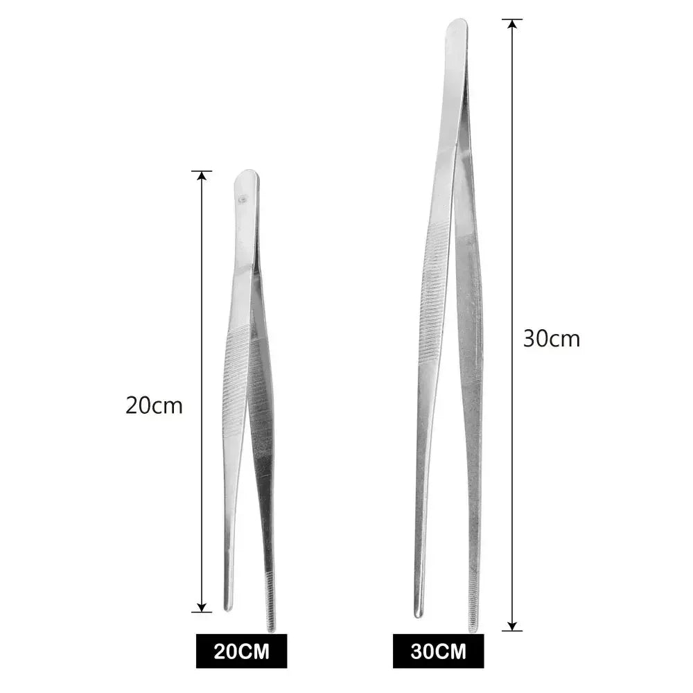 Pince a epiler droite en acier inoxydable, 20CM/30CM, pour la maison, le jardin, la cuisine, le Barbecue, longue pince  aliments