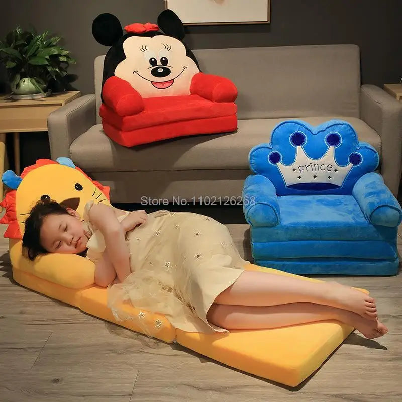 Sofas Children Sofa Cute Cartoon Lazy Folding Small Sofa Bed Girl Princess Baby Toddler Dual-purpose Child Seat All sofas