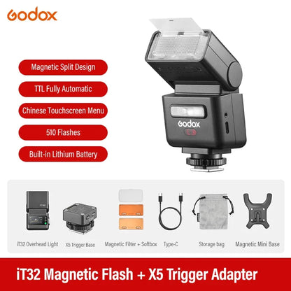 Godox iT32&X5 C/S/N/F/O TTL iFlash Camera Flash Compatible With X5 Wireless Flash Trigger Canon for Sony Nikon Fujifilm Olympus