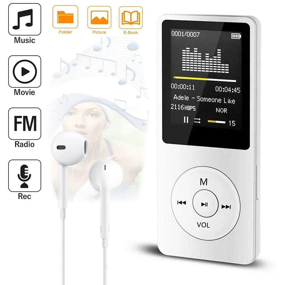 MP3 Player Outdoor Sports Fitness Mini Mp4/mp3 Support Bluetooth Lossless Hifi Music Player FM Radio Recorder Sport 128GB