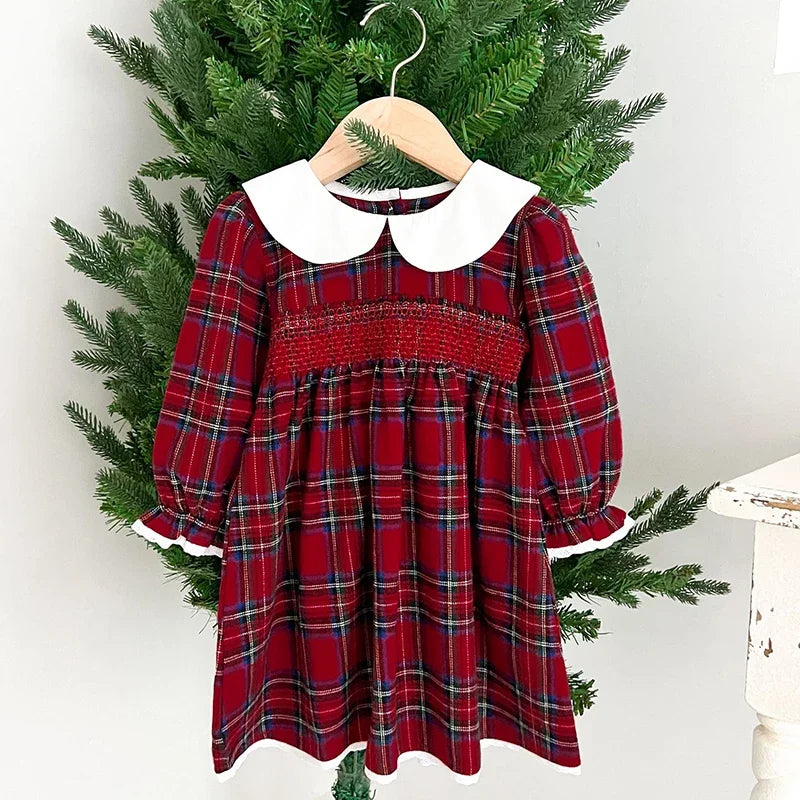 New Year's Party Clothes ﻿Christmas Toddler Kids Baby Girls Clothes Sister Matching Xmas Bodysuit Dress Outfits Red Plaids Sets