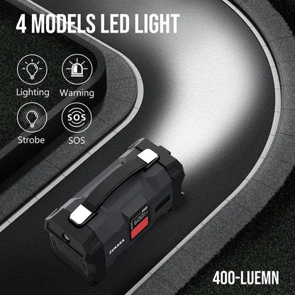 26800mAh Jump Starter with Air Compressor 4000A Booster Tyre Inflator Portable Car Battery Power Bank Charger Air Pump
