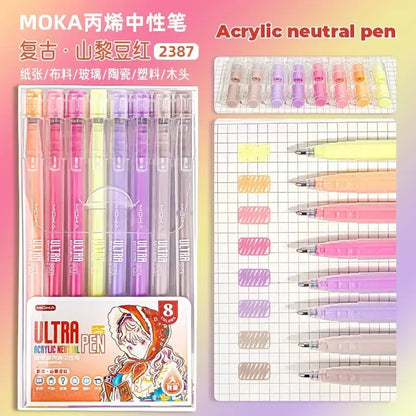 150/6 Colors Acrylic Gel Pen Student Diary Scrapbook Painting DIY Gel Pen Set Color Drawing Doodling Art Markers School Supplies