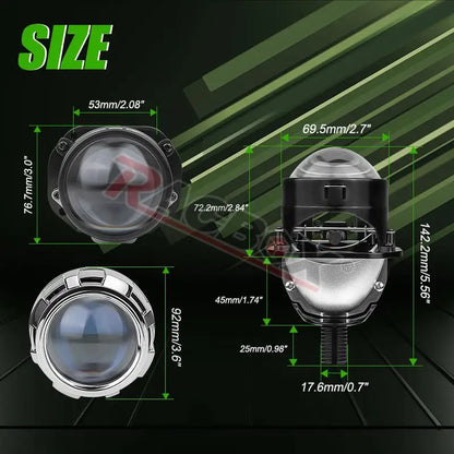 H4 H7 Bi LED Projector Lens 2.5 Inch LED Lights for H4 H7 9005 HB3 9006 HB4 Car Headlight Bulb Hi/Low Beam Retrofit Car Styling