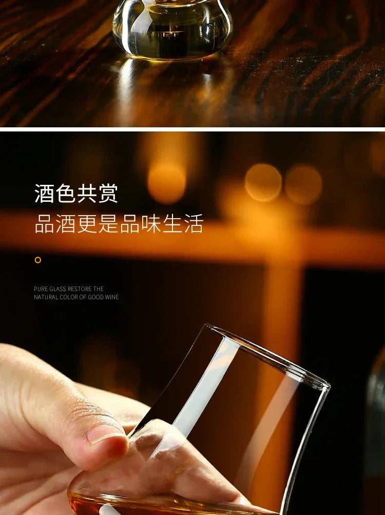 Crystal Whiskey Glass Handmade Tulip Design Big Belly Cognac Tasting Cup For Scotch Bourbon Barware Home Bar Gift Set