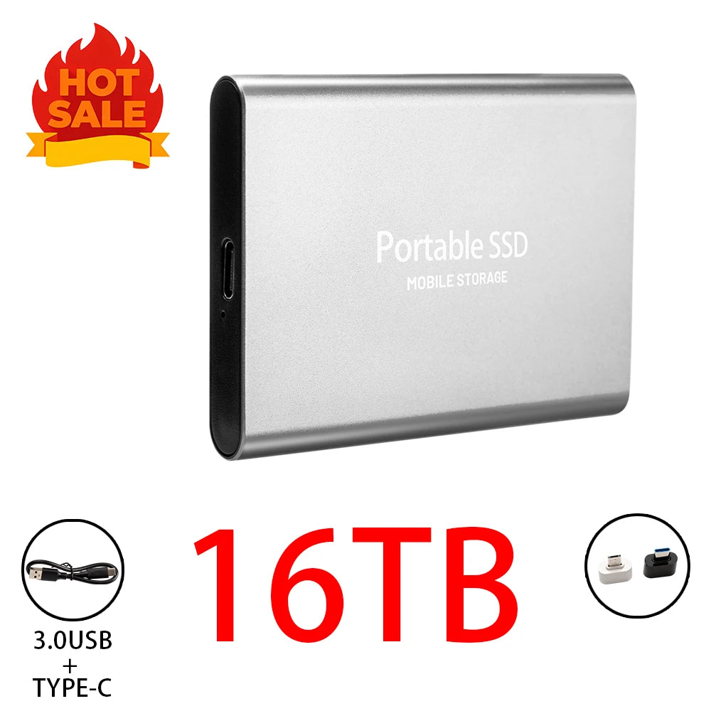 Highly cost-effective external hard drive, durable, efficient, and portable, with 256TB high-speed USB 3.1 Type C
