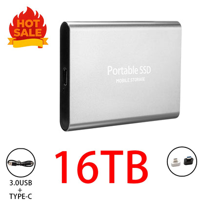 Highly cost-effective external hard drive, durable, efficient, and portable, with 256TB high-speed USB 3.1 Type C