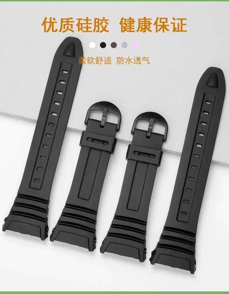 Silicone Sports Watch Band for Casio 3239 W-96H-1A W-96H-1B W-96H-2A W-96H-3A W-96H-4A2 W-96H-4A W-96H-9A Electronic Watch Strap