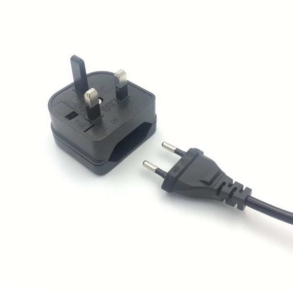 European Euro Eu 2 Pin To Uk 3 Pin Power Socket Travel Plug Adapter Converter Power Adapter Charger AC Power Cord Socket Outlet