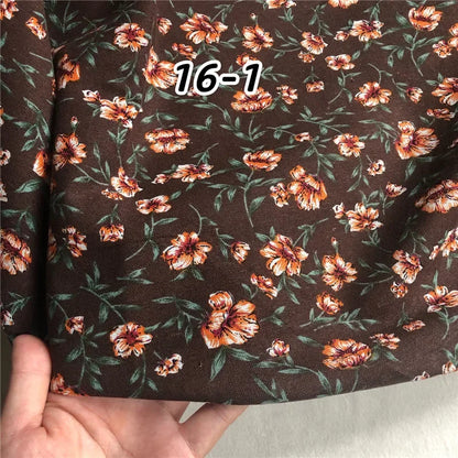 145cm Wide Printed Cotton and Linen Fabric Small Floral Patterns Retro Shirt Dress DIY Clothing Sewing Fabric 90% Cotton Content
