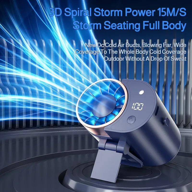 Outdoor Portable Small Fan Long Range High Wind Usb Charging Hanging Waist Fan Cooling Portable Fan
