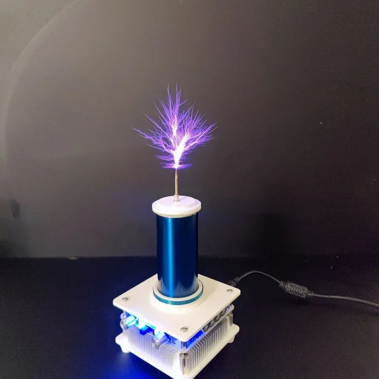 Wishcolor YSKJ-36 Blue/Golden Double Class E Tesla Coil with 10cm Thin Arc Support Music Bluetooth Playback