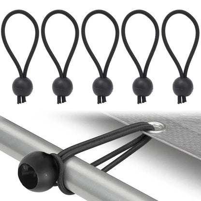 50/10pcs Bungee Ball Tarps Canvas Tarpaulin Flagpole Ties Cord Ends Elastic Rope Lace Fixed Boat Pole Camping Tent Accessories