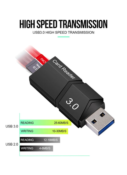 Usb 3.0 / 2.0 Flash TF Memory Card Reader / Micro Mini SD Card Adapter / 2 in 1 USB Card Reader for Micro Card SD Cards