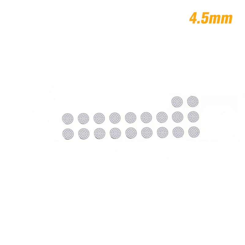 20PCS 4.0-5.0mm In-EarSpeaker Dust Filter Mesh–Replacement Steel Mesh with Glue for Earbud Driver Protection,OEM-Grade RepairKit