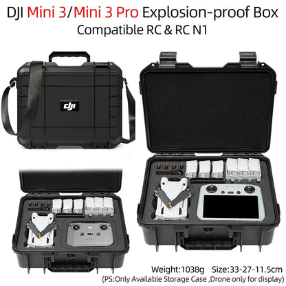 For DJI Mini 3 Case Explosion Proof Case Mini 3 Pro Bag Portable Waterproof Box Hard Shell Large Capacity Accessories Case