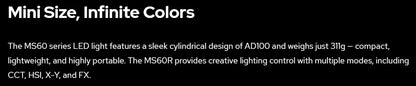 Godox MS60R RGB MS60Bi Bi-Color LED Light For Film, Broadcast & Video Production - KNOWLED Series