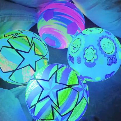 Luminous Ball Flashing Sport Fitness Portable Inflatable Throwing Bouncy Ball Rubber Parent-child Outdoor Interactive Games Toys