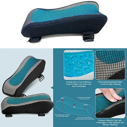 Office Chair Arm Pads with Cooling Gel,Memory Foam Armrest Pads for Gaming Chair Arm Rest Covers for Desk Chair Armrest Cushions