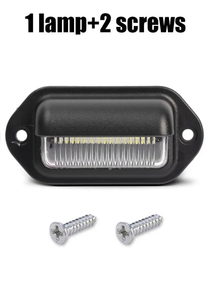 6 LED Universal Car License Light for SUV Truck Trailer Van Tag Step Lamp White Bulbs Car License Plate Lights Car Accessories