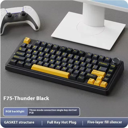 AULA F75 Mechanical Keyboard Wired/2.4G Wireless/Bluetooth RGB PBT 75% Layout OEM Profile Gasket Customized Pc Gaming Keyboard