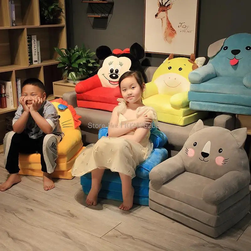 Sofas Children Sofa Cute Cartoon Lazy Folding Small Sofa Bed Girl Princess Baby Toddler Dual-purpose Child Seat All sofas