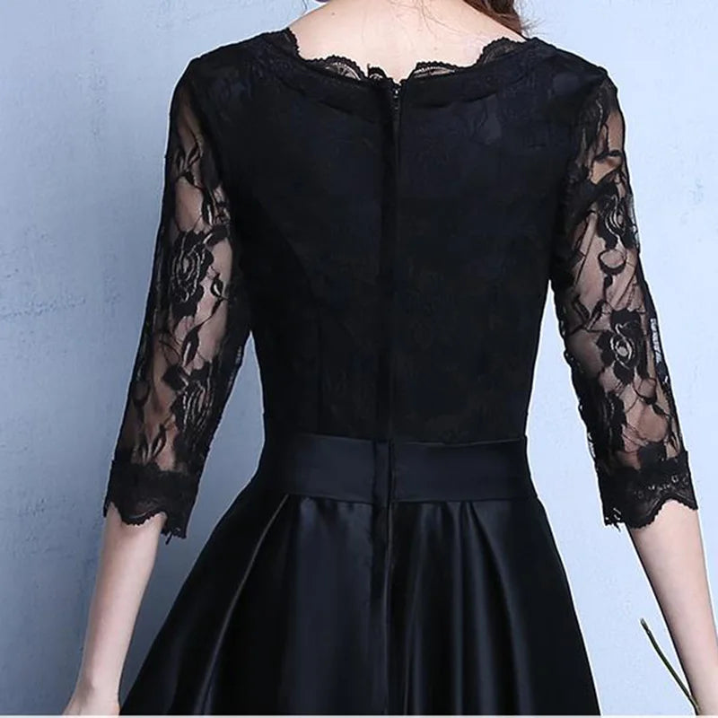 Robe De Roiree Evening Dresses Dongcmy New Fashion Party 2025 Lace Black Plus Size Gala Abiti Da Sera Formal Gowns Customized