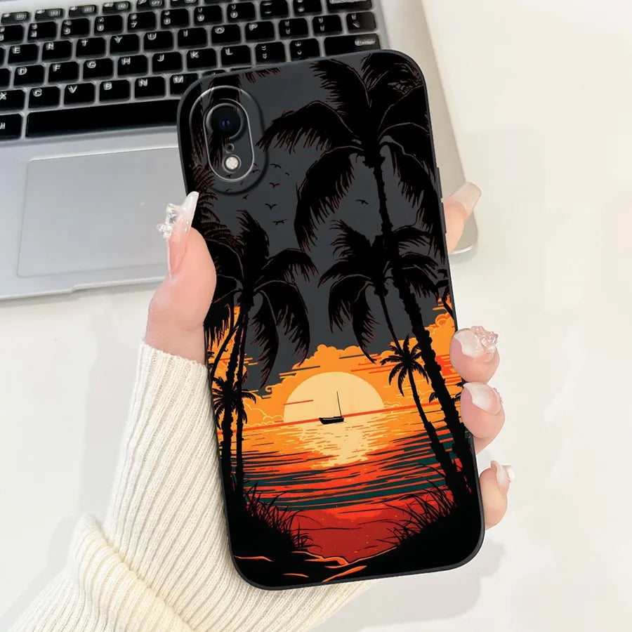 For iPhone X XR XS SE 2020 Case iPhoneX Liquid Soft Silicone Case For iPhone x s XR Back Cover For iphone se 2020 Phone Bumper
