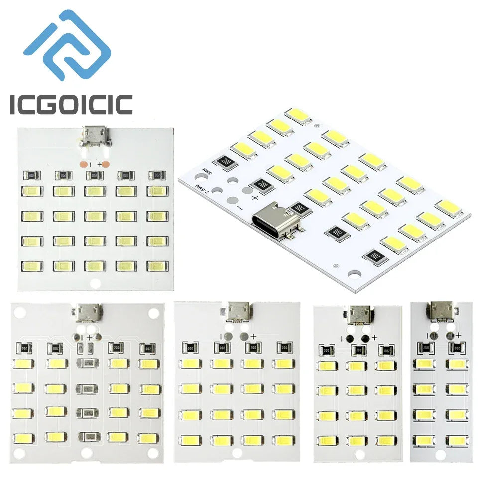 5730 SMD LED Light Panel 5V 450mA Micro USB Powered for Emergency Night Lamp Mobile Charger