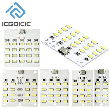 5730 SMD LED Light Panel 5V 450mA Micro USB Powered for Emergency Night Lamp Mobile Charger