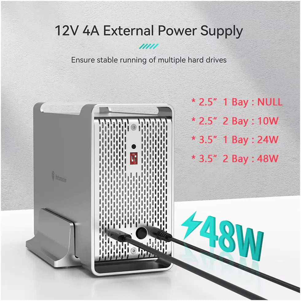 Yottamaster HDD Hard Drive Storage Box Housing Chest for NAS 1/2 Dual Bay RAID SSD Enclosure 2.5 3.5 inch SATA HD External Case