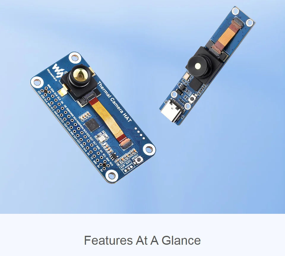 Long-wave IR Thermal Imaging Camera Module, Raspberry Pi IR Camera, 80×62 Pixels, Options for FOV and Connector