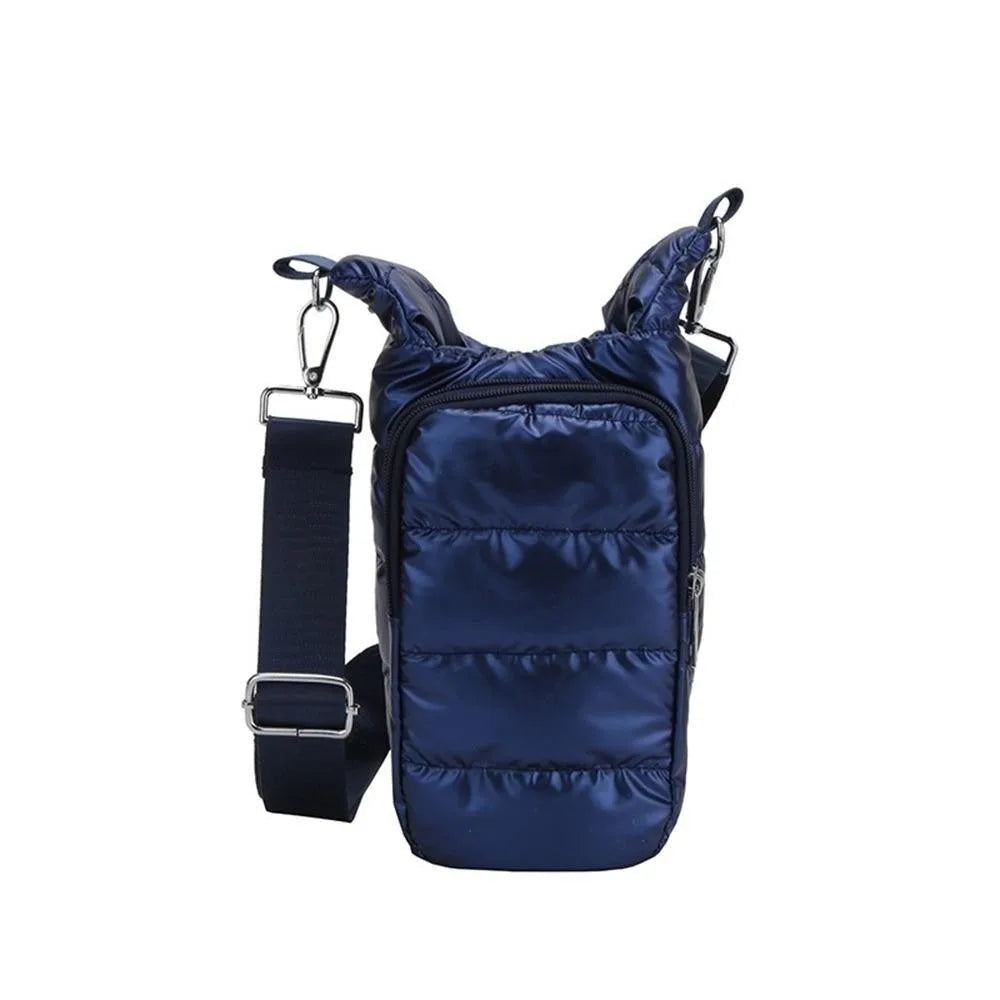 Winter Portable Water Bottle Bag Shoulder Bag Waterproof Thermal Vacuum Mug Cup Sleeve Adjustable Shoulder Strap Durable