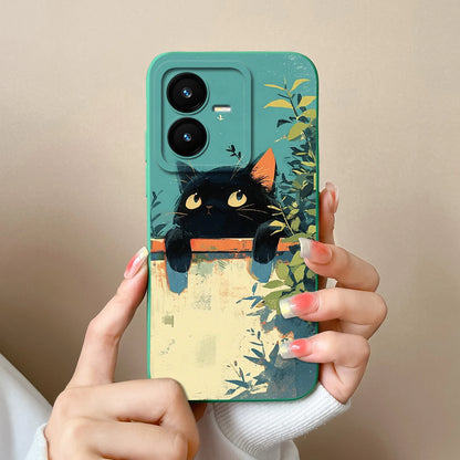 Case For Vivo Y22 Y22S Cover Camera Lens Protector For Vivo Y 22 Soft Liquid Silicone Cartoon Phone Back Covers For Women Man
