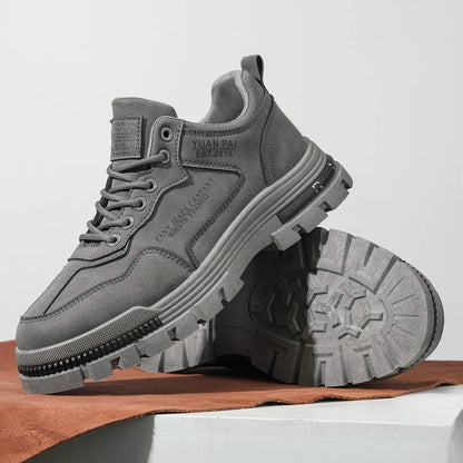 Low-Top Men's Thick-Sole Sports Outdoor Classic Shoes - Lace-Up Fashion Trendy Street Hiking Skate Shoes