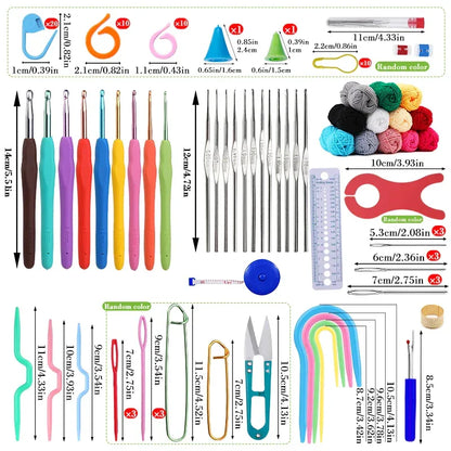 KRABALL Knitting Crochet Hook Set Home Use Sewing Tool DIY Craft Crochet Knit Markers Needles Tools Weaving Accessories With Bag