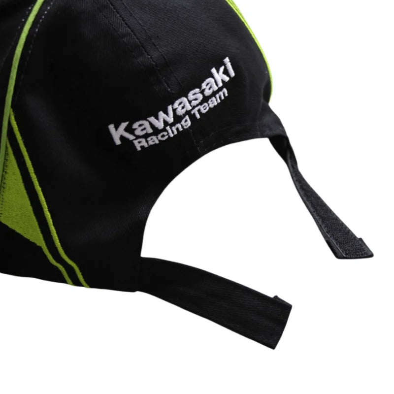 Kawasaki Racing Hat Kawasaki Motorcycle Baseball cap Summer Adjustable Sunscreen Men's Women's Outdoor Sports Hip hop Headwear