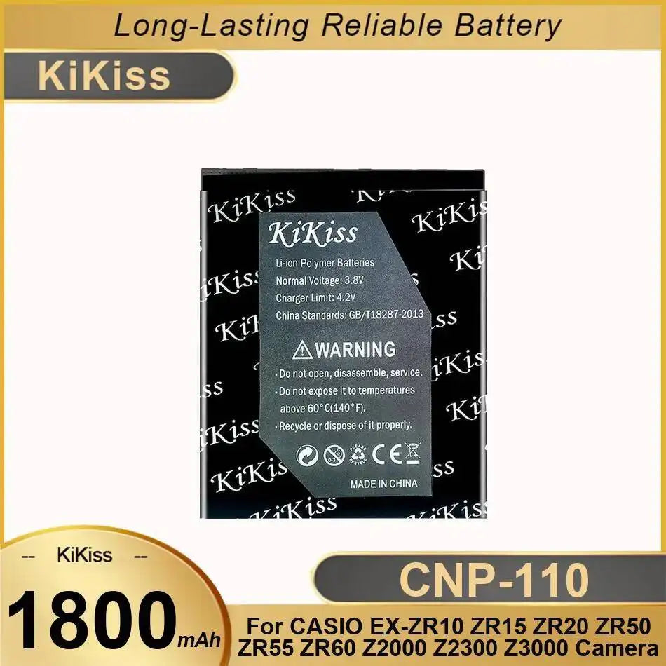 Safe Cnp-110 For Casio EX-ZR10 ZR15 ZR20 ZR50 ZR55 ZR60 Z2000 Z2300 Z3000 Camera Environmentally Friendly 1800Mah Battery