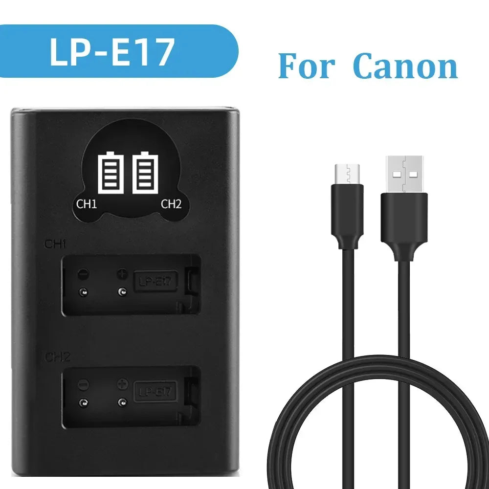 Dual Camera Battery Charger for Sony NP-FW50 FZ100 BX1 Canon LP-E6 E8 E17 NB-13L fuji NP-W235 W126 Nikon EN-El15 EL25 Panasonic