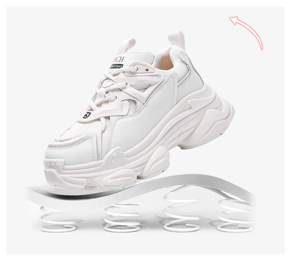 CH 2023 Women's Shoes Summer New Thick Sole Casual Sports Shoes Women's Lightweight Versatile Lace up Dad's Shoes