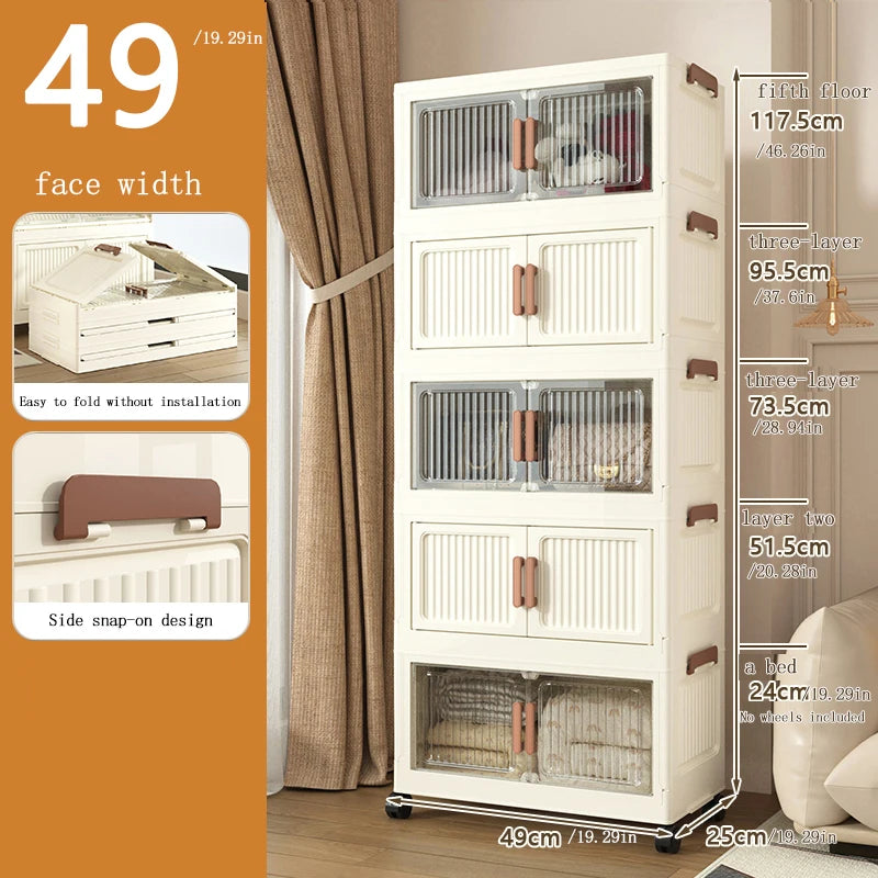 Locker Locker Locker Household Locker Clothes Installation Free Plastic Multi Layer Foldable Large Capacity Practical Cabinet