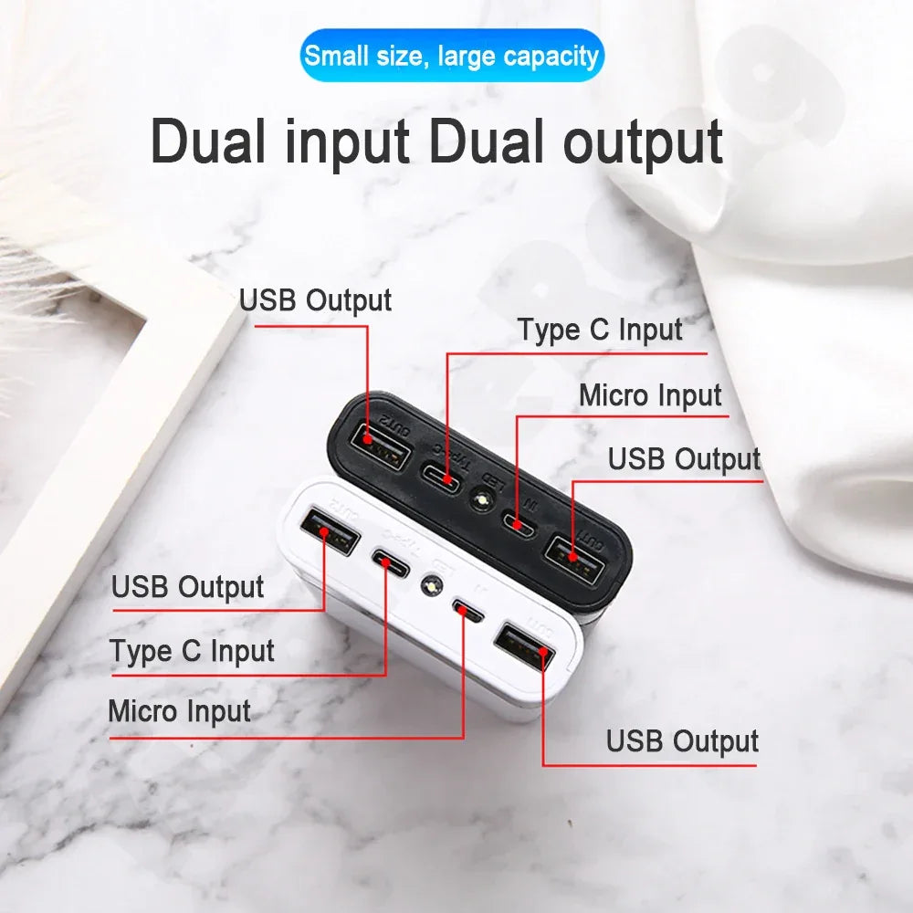 18650 Battery Power Bank Box 22.5W Fast Charging LCD Display 20000Mah Power Board For 6X18650 Battery Powerbank Case