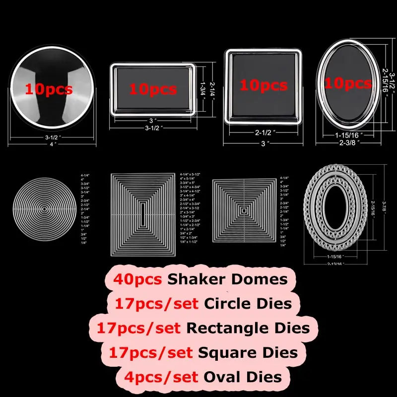Bundle Deal Jar Heart Egg TV Dimensional Shaker Domes Basic Geometry Shaker Blisters Easter Valentine's Day Card Making Supplies