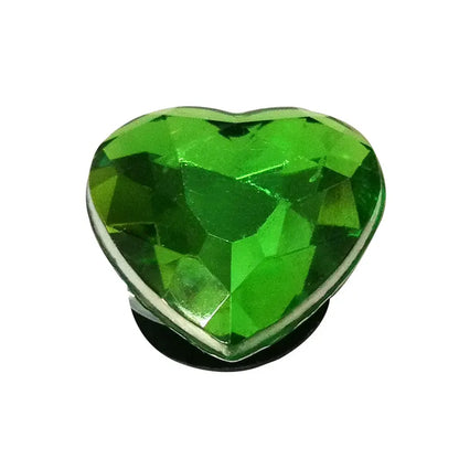 1PCS Bling Crystal PVC Shoe Charms Flower Heart Shaped Gem DIY Accessories Shoe Decorations Charms Transparent Diamond
