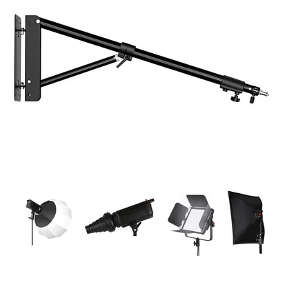 100/135/ 170cm Wall Mounting Triangle Boom Arm Photography Strobe Light, Monolight, Softbox, Umbrella, Reflector and Ring Light